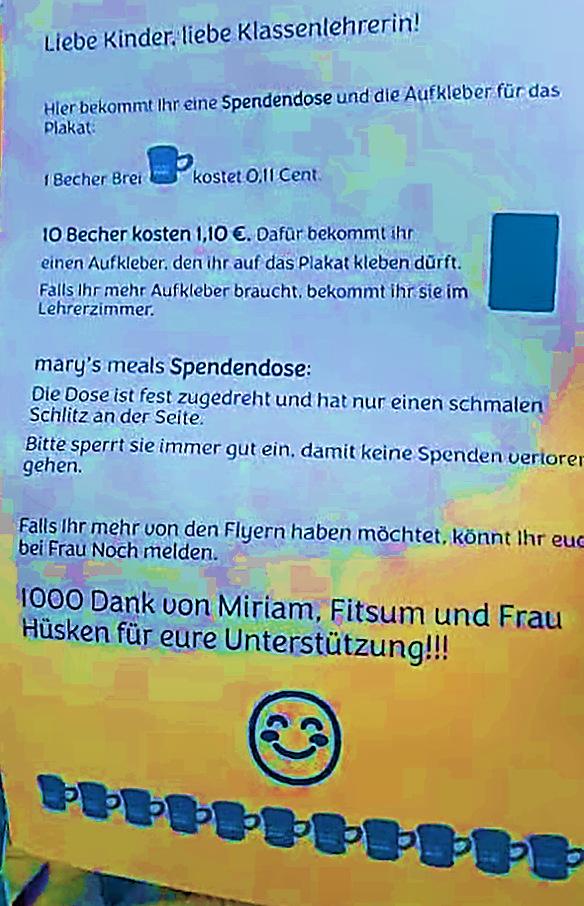 Bild 3 Geldspende für Marys Meals
